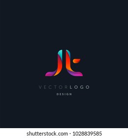 Letters J T, J & T logo, multi colour letters icon vector template.