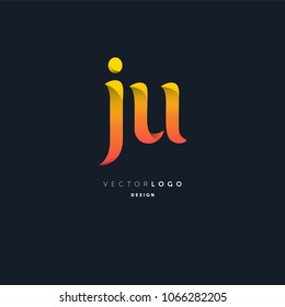 Letters J & U joint logo icon vector element.
