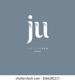 Letters J & U joint logo icon vector element.
