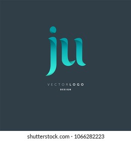 Letters J & U joint logo icon vector element.
