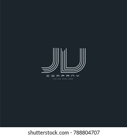 Letters J V joint line logo icon. Stroke letter vector element.