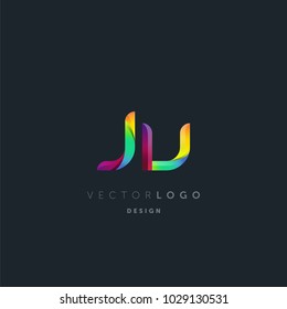 Letters J V, J & V logo, multi colour letters icon vector template.

