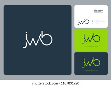 Letters J W B Joint logo icon with business card vector template.
