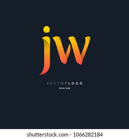 Letters J & W joint logo icon vector element.
