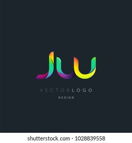 Letters J W, J & W logo, multi colour letters icon vector template.