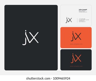 Letters J X, J & X joint logo icon with business card vector template.