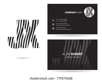 Letters J X Logo icon with Business Card Template Vector.
