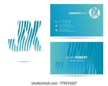 Letters J X Logo icon with Business Card Template Vector.