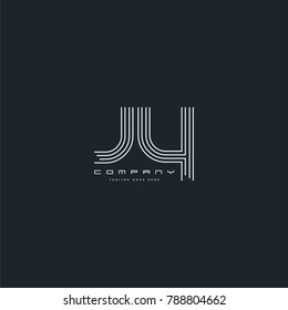 Letters J Y joint line logo icon. Stroke letter vector element.