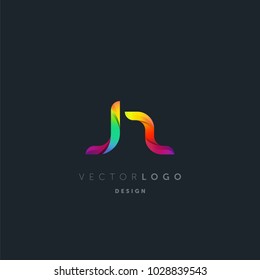 Letters J Z, J & Z logo, multi colour letters icon vector template.