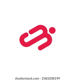 letters jb simple motion curve logo vector 