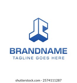 Letters JC 3D Monogram Logo, Symbolizes strength, dynamism, and technology