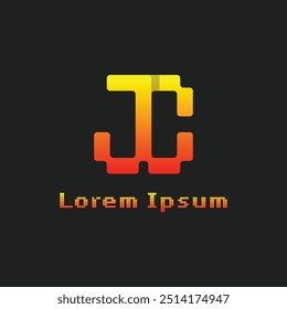 Buchstaben JC Pixel Monogram Logo, geeignet für jedes Geschäft mit JC oder CJ Initialen