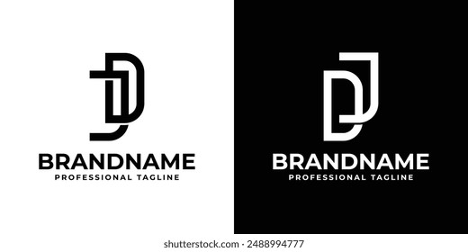 Letters JD and DJ Monogram Logo, suitable for any business with JD or DJ initials