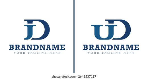 Letras JD e UD Monogram Logo, para negócios com JD DJ UD DU iniciais