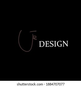 Letters je, handwritten logo for identity black background