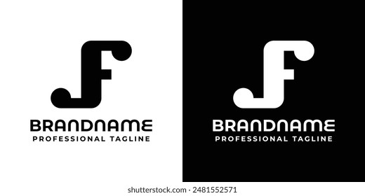 Letras JF Monogram Logo, Ideal para Multisector Empresa Branding