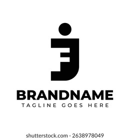Letters JF Monogram Logo, suitable for any brand with FJ or JF initials