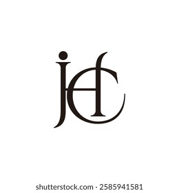 letters jhc linked elegant thin logo vector 