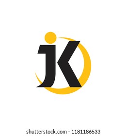 letters jk linked logo vector