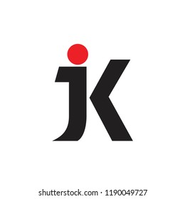 letters jk linked logo vector