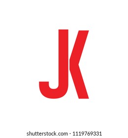 letters jk simple linked logo vector