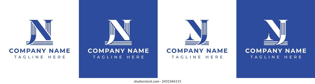 Letters JN and NJ Pillar Logo, suitable for business with JN and NJ related to Pillar