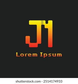 Buchstaben JN Pixel Monogram Logo, geeignet für jedes Geschäft mit JN oder NJ Initialen