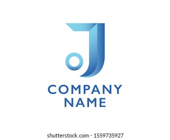 Letters JO 3D Logo Design 