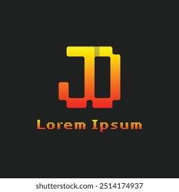 Letters JO Pixel Monogram Logo, suitable for any business with JO or OJ initials