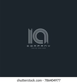 Letters I & A joint logo icon. Stroke letter vector element.