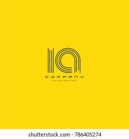 Letters I & A joint logo icon. Stroke letter vector element.