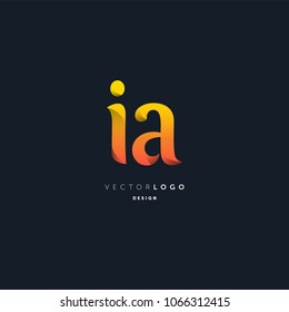 Letters I & A joint logo icon vector element.
