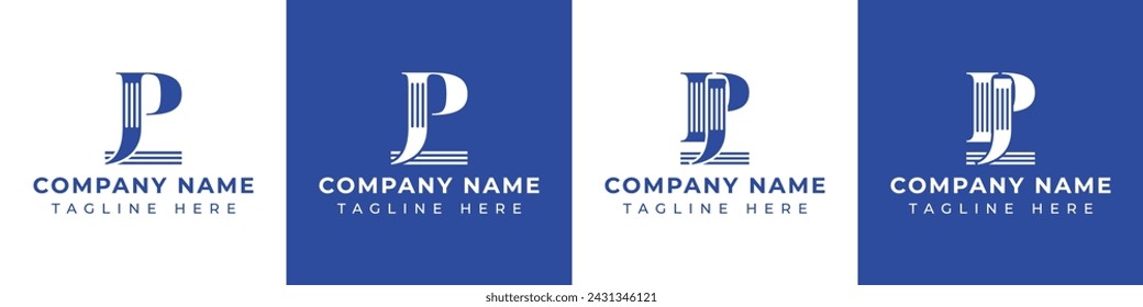 Letters JP and PJ Pillar Logo, suitable for business with JP and PJ related to Pillar
