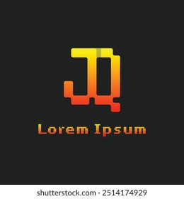 Letters JQ Pixel Monogram Logo, suitable for any business with JQ or QJ initials