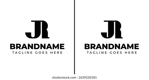 Letters JR Monogram Logo, suitable for any business with JR or RJ initials