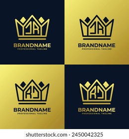 Letters JR and RJ Home King Logo Set, suitable for business with JR or RJ initials