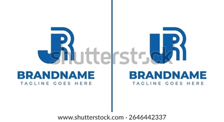 Letters JR and UR Monogram Logo, suitable for any brand with JR RJ UR RU initials