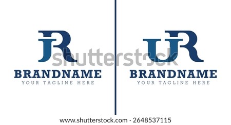 Letters JR and UR Monogram Logo, for business with JR RJ UR RU initials
