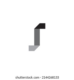 
Letters J,S and r fold simple symbol logo vector