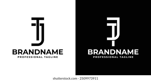 Letters JT and TJ Monogram Logo, suitable for any business with JT or TJ initials
