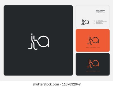 Letters JTA Joint logo icon with business card vector template.

