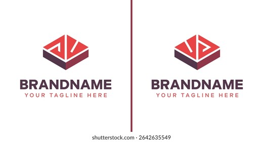 Letters JV and VJ Box Logo, symbolizing strength, stability, and precision