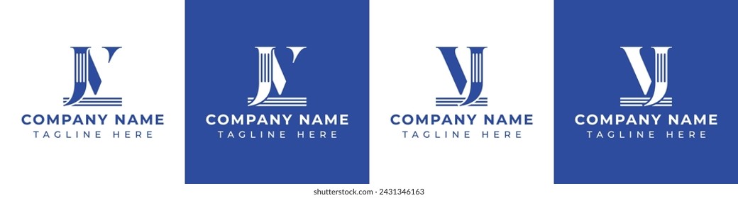 Letters JV and VJ Pillar Logo, suitable for business with JV and VJ related to Pillar