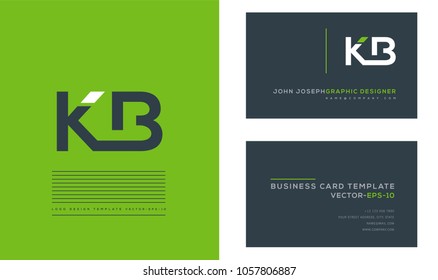 Letters K B, K & B joint logo icon with business card vector template.