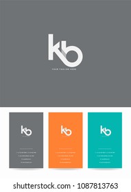 Letters K & B logo, icon with business card vector template.
