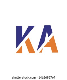 
letters k and a in blue and orange