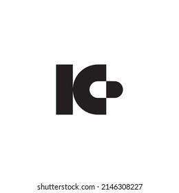 Letters K and C, capsule, simple symbol logo vector