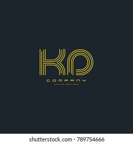 Letters K & D joint logo icon. Stroke letter vector element.
