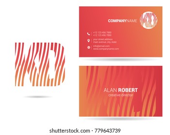 Letters K D Logo icon with Business Card Template Vector.